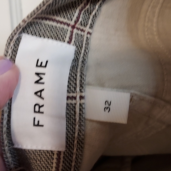 Frame Le High Skinny Crop Plaid Jeans Size 32 - Picture 11 of 13